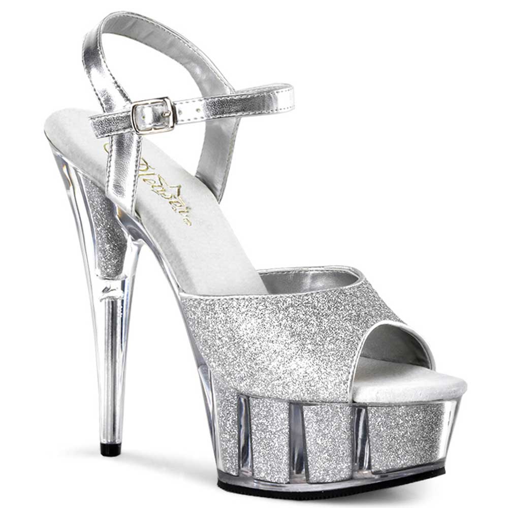 Pleaser - DELIGHT-609-5G Sandale à bride à la cheville - Couleur argent